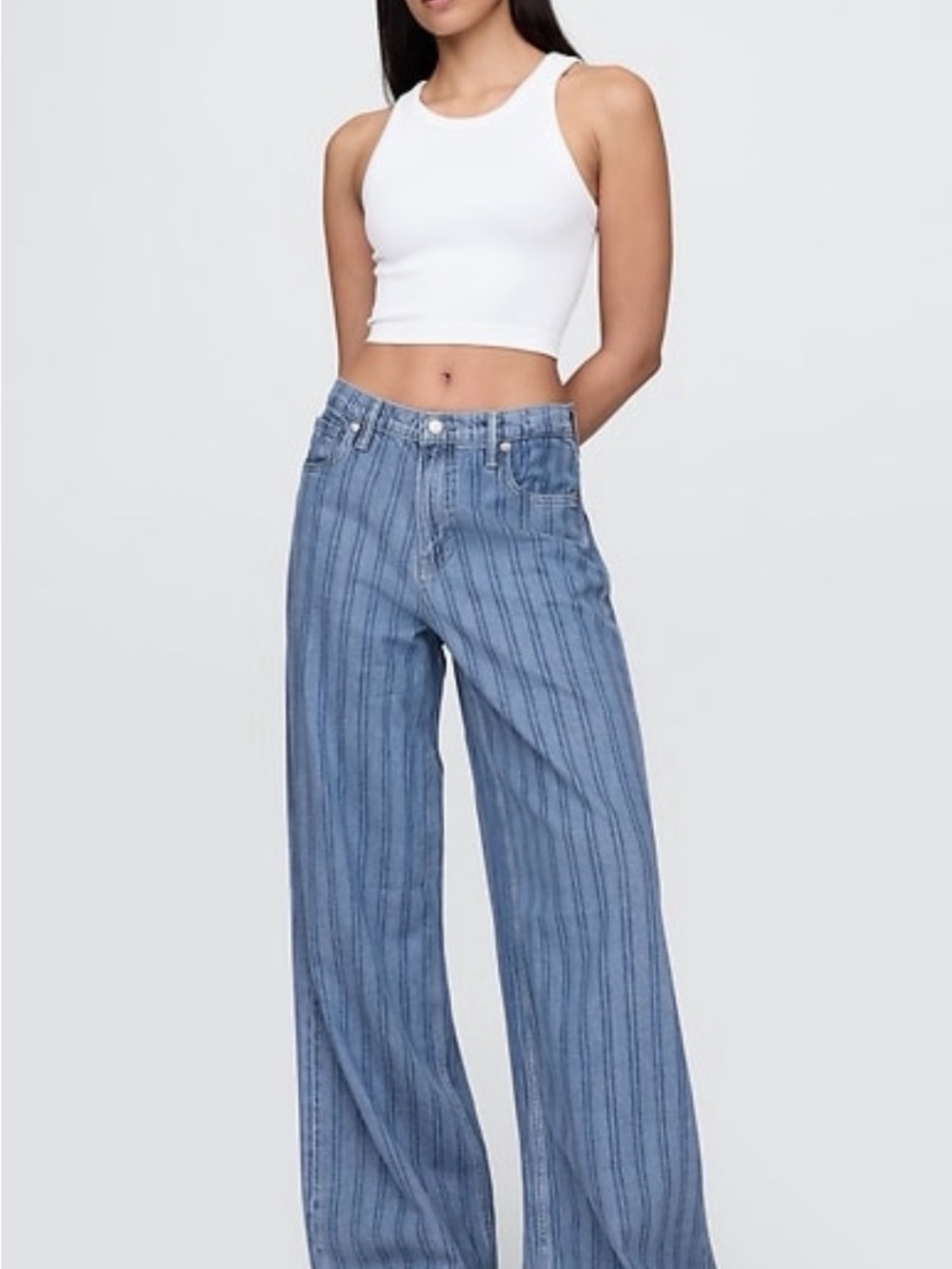GAP Wide Leg Striped Denim Jeans NWT